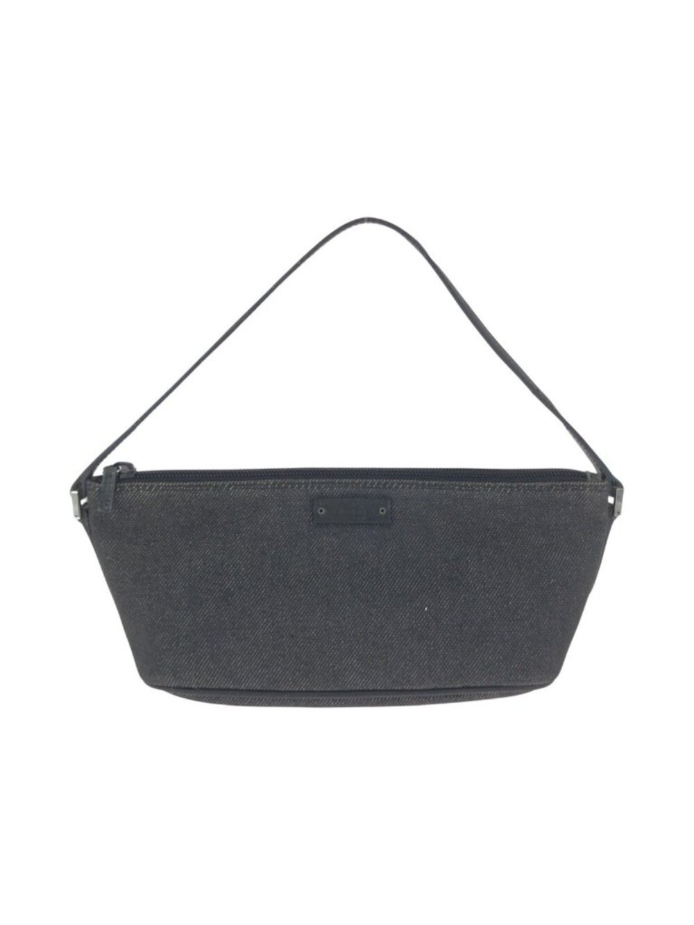 Gucci Black Silver Denim Leather Handbag Pouch